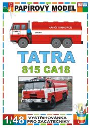 Feuerwehr-Lösch-/Tankwagen Tatra 815 CA18 der freiwilligen Feuerwehr Turkovice / Tschechien 1:48 einfach